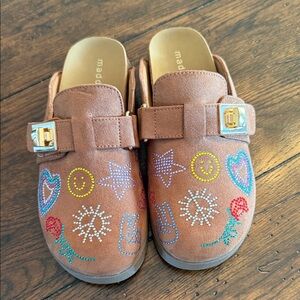 Madden Girl Brown Kids Slippers with Colorful Rhinestone Designs